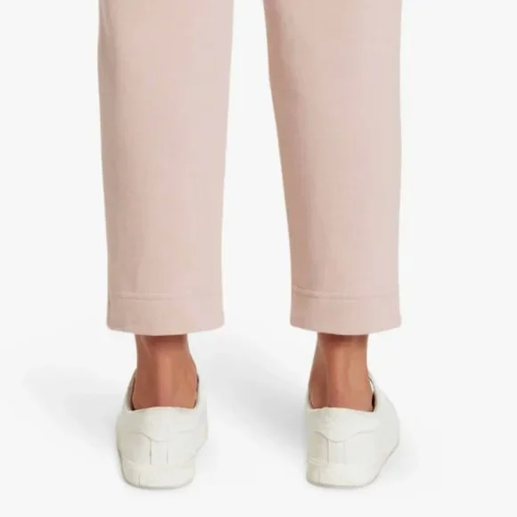 St. John Rose Quartz Cotton French Terry Cropped Pants M - Picture 6 of 6